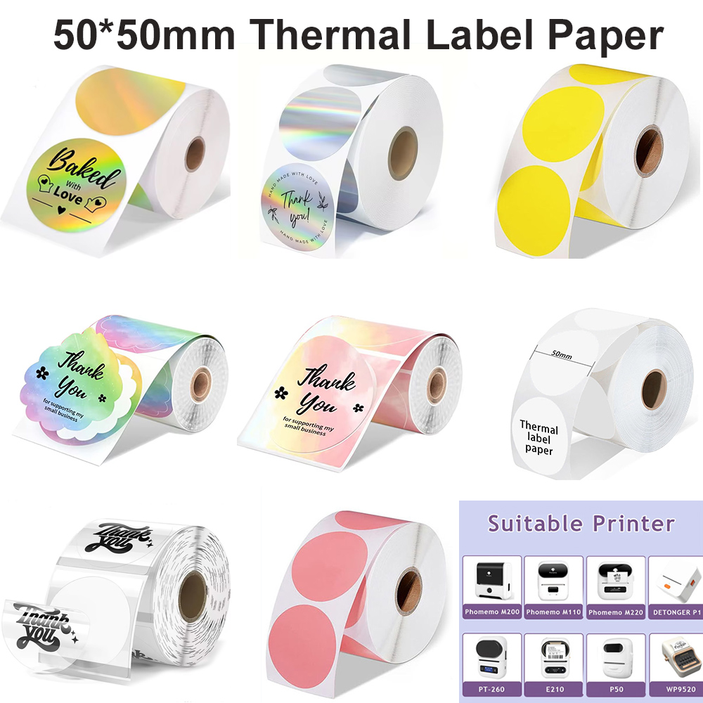 1Roll Round Circle Thermal Pap - Commercial Printer recension och pris